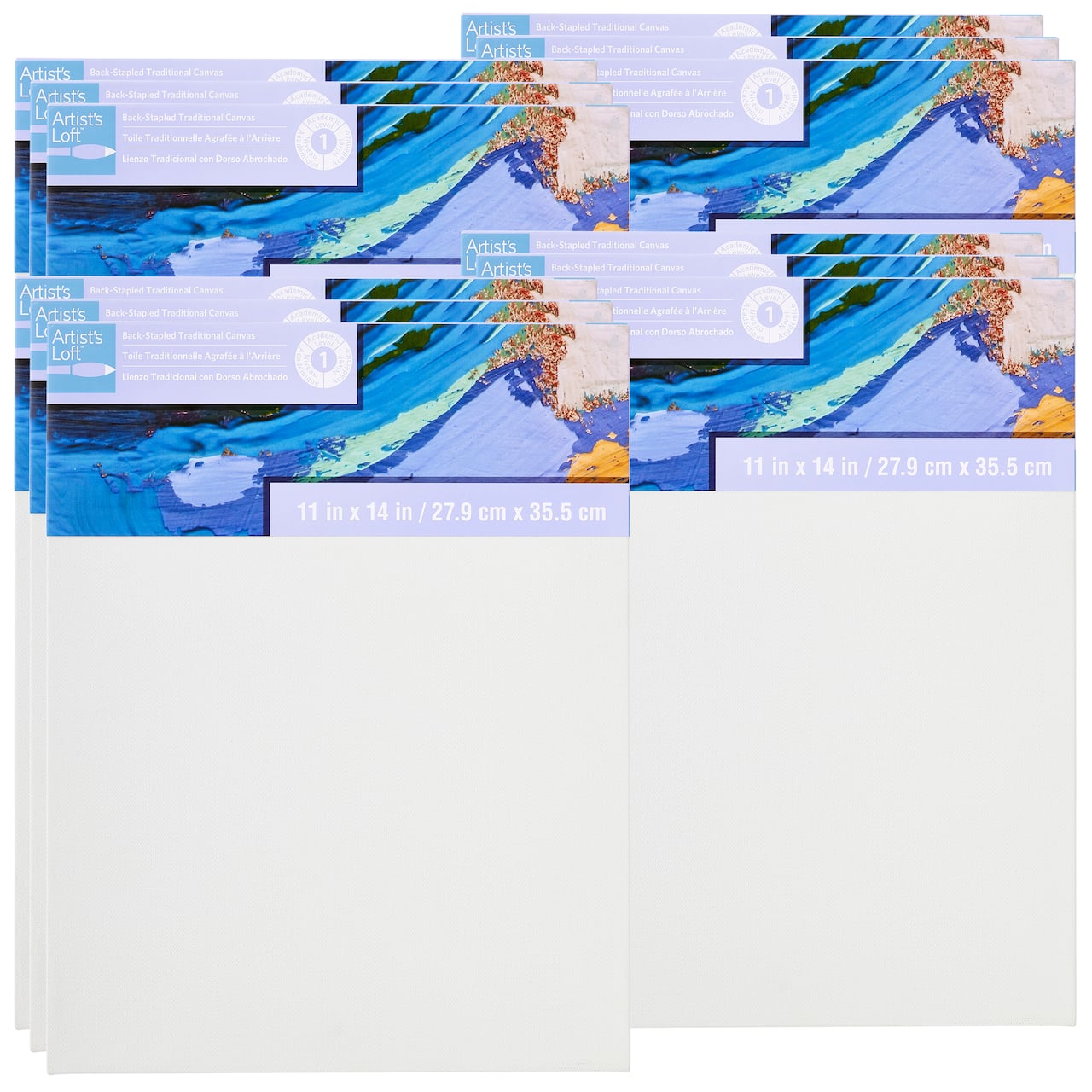 12 Pack: Level 1 Back Stapled Traditional Canvas by Artist's Loft™